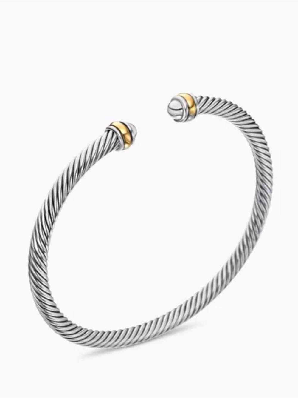David Yurman Classic Cable Bracelet in Sterling Silver with 18k Yellow Gold